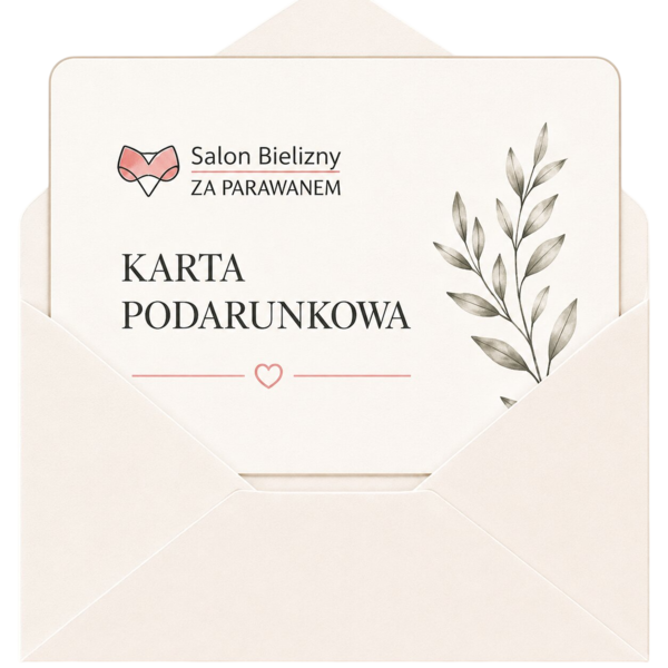 Karta podarunkowa salonu bielizny w ozdobnej kopercie